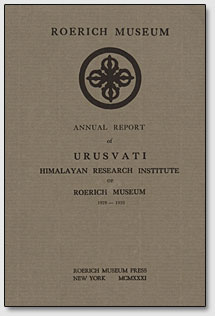 Обложка брошюры годовой отчёта института "Урусвати" за период с 1929 по 1930 год