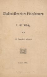 Studien Ueber Einen Einzelnamen